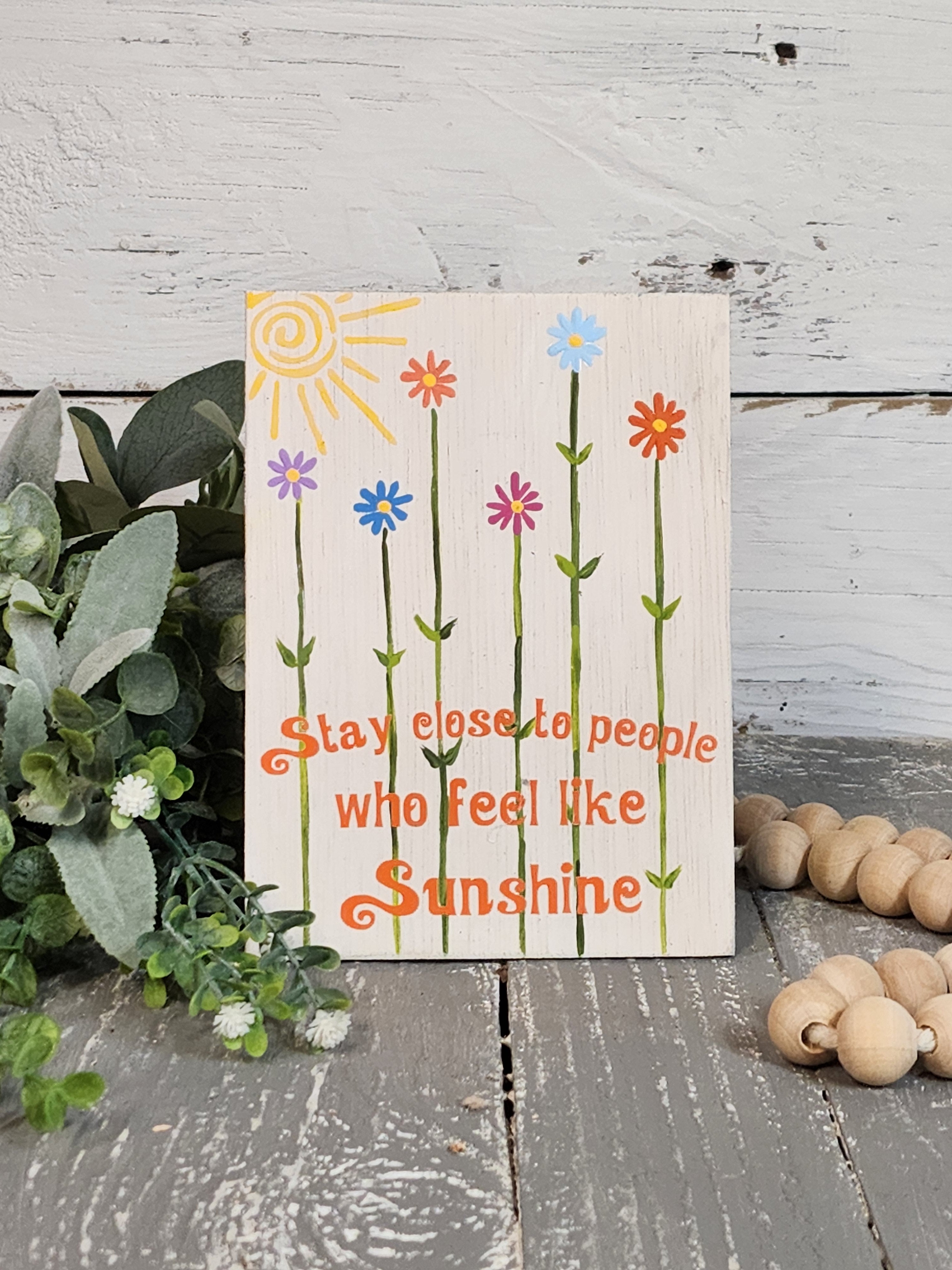 Handpainted greeting cards, custom note card with Easel stand, artwork display stand, Flower garden with word art