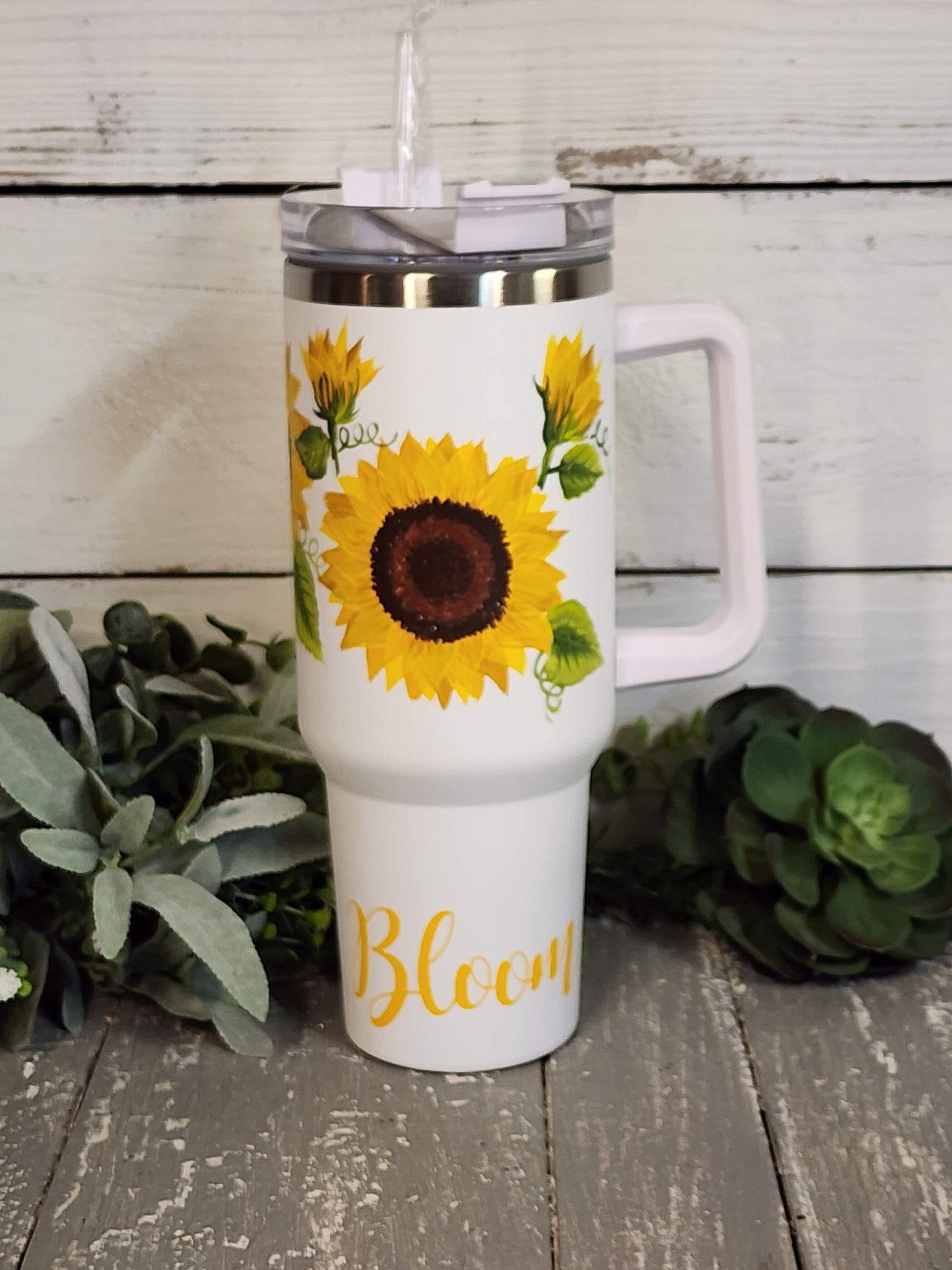 Sunflower 40oz Stanley styler tumbler – ClearlyYoursDesigns