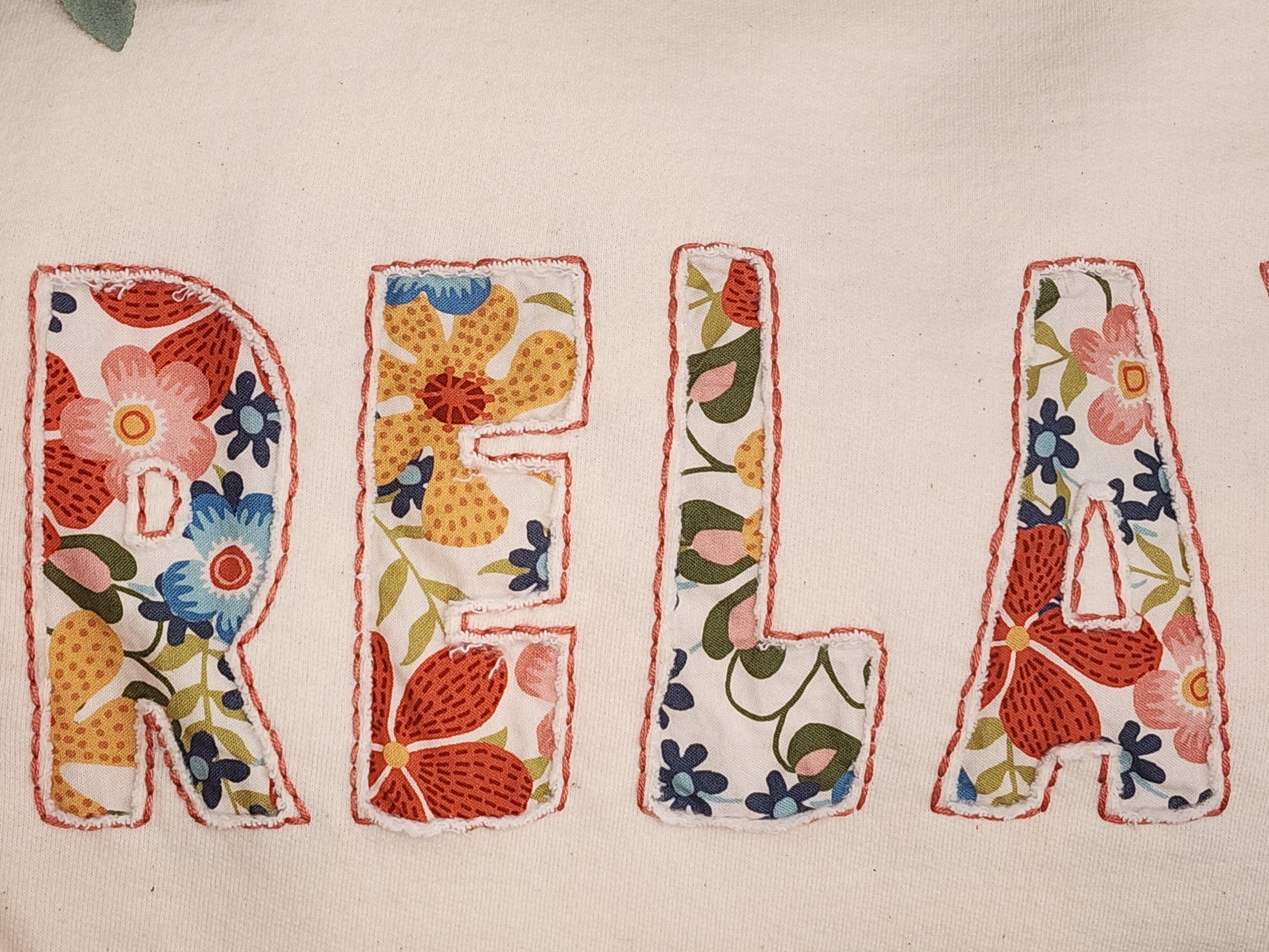 Mother’s Day Gift | Boho comfy Relax embroidered Sweatshirt | Self-care warm handmade crew "Just Breathe" | Gift for Her \ floral calico