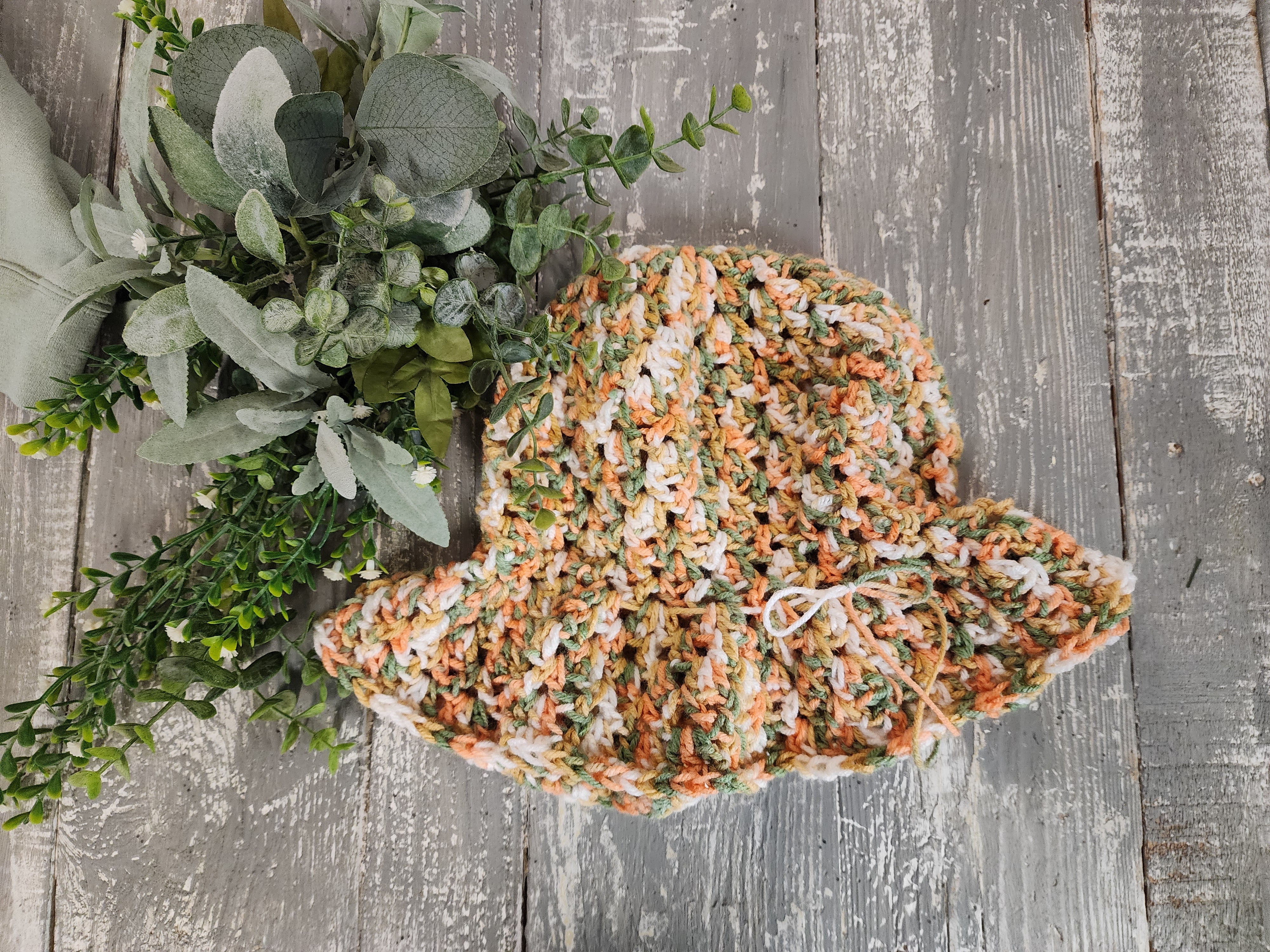 Christmas gift set, cozy hand made embroidery sweatshirt, PRAY, junk journal recycled calico frame, crochet bucket hat