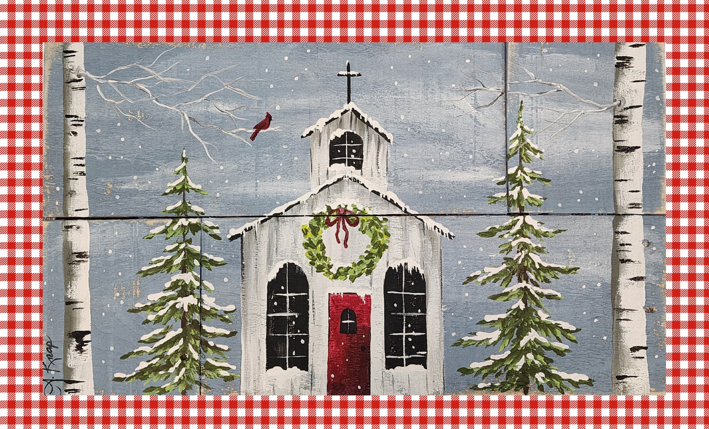 Christmas church stickers, Vinyl artwork sticker sheet, Laptop decorative sticker, Holiday card seal, red Christmas cardinal