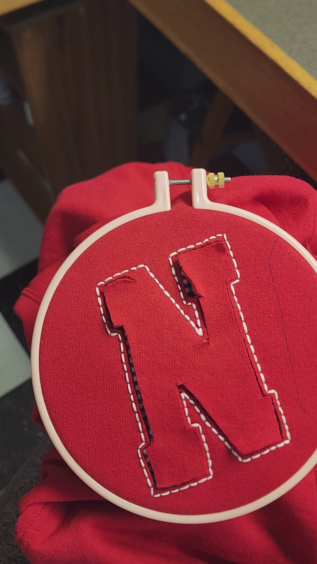 Hand Stitched “NOEL” Christmas XL Red Hoodie, flannel Buffalo Check, Cozy Holiday Sweatshirt for her (Copy)