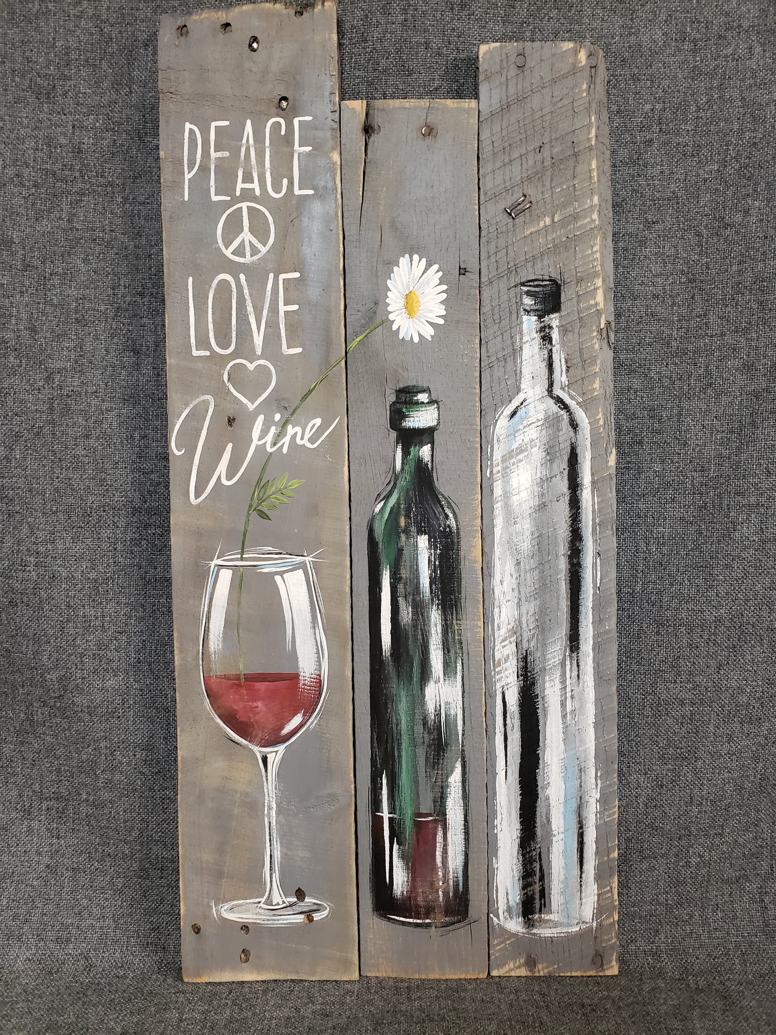Original wine art, hand painted pallet art, wine lover gift, wine word art, rustic farmhouse decor