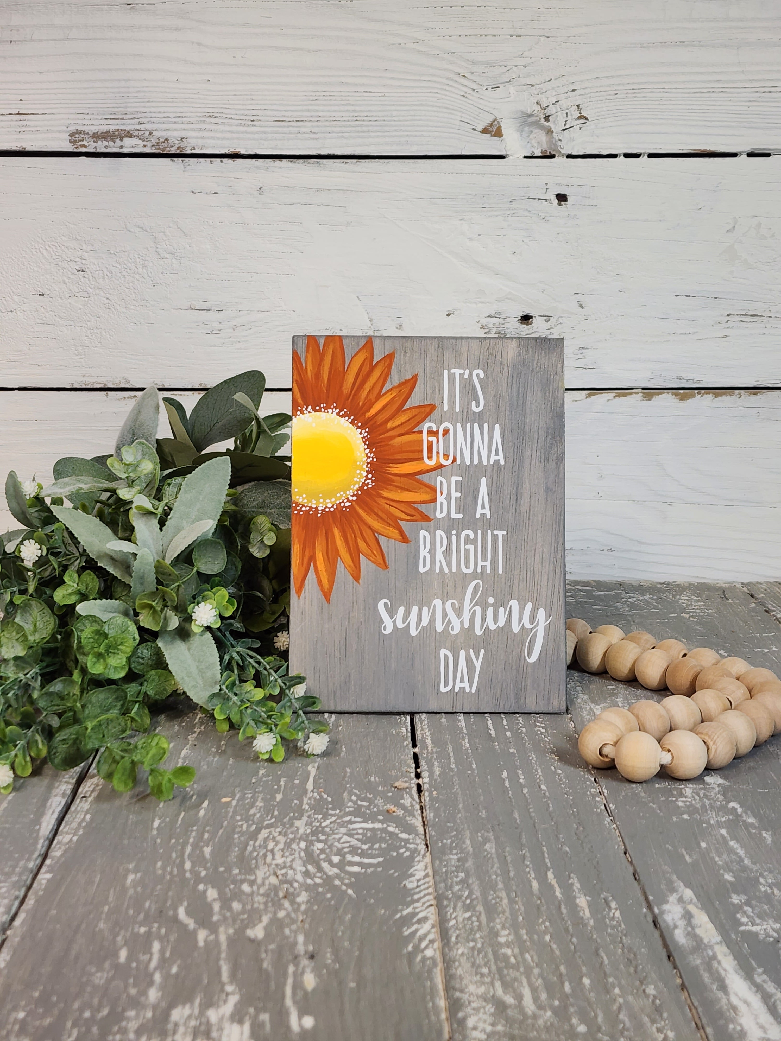 Handpainted greeting cards, custom note card with Easel stand, artwork display stand, Gerber daisy painting with word art