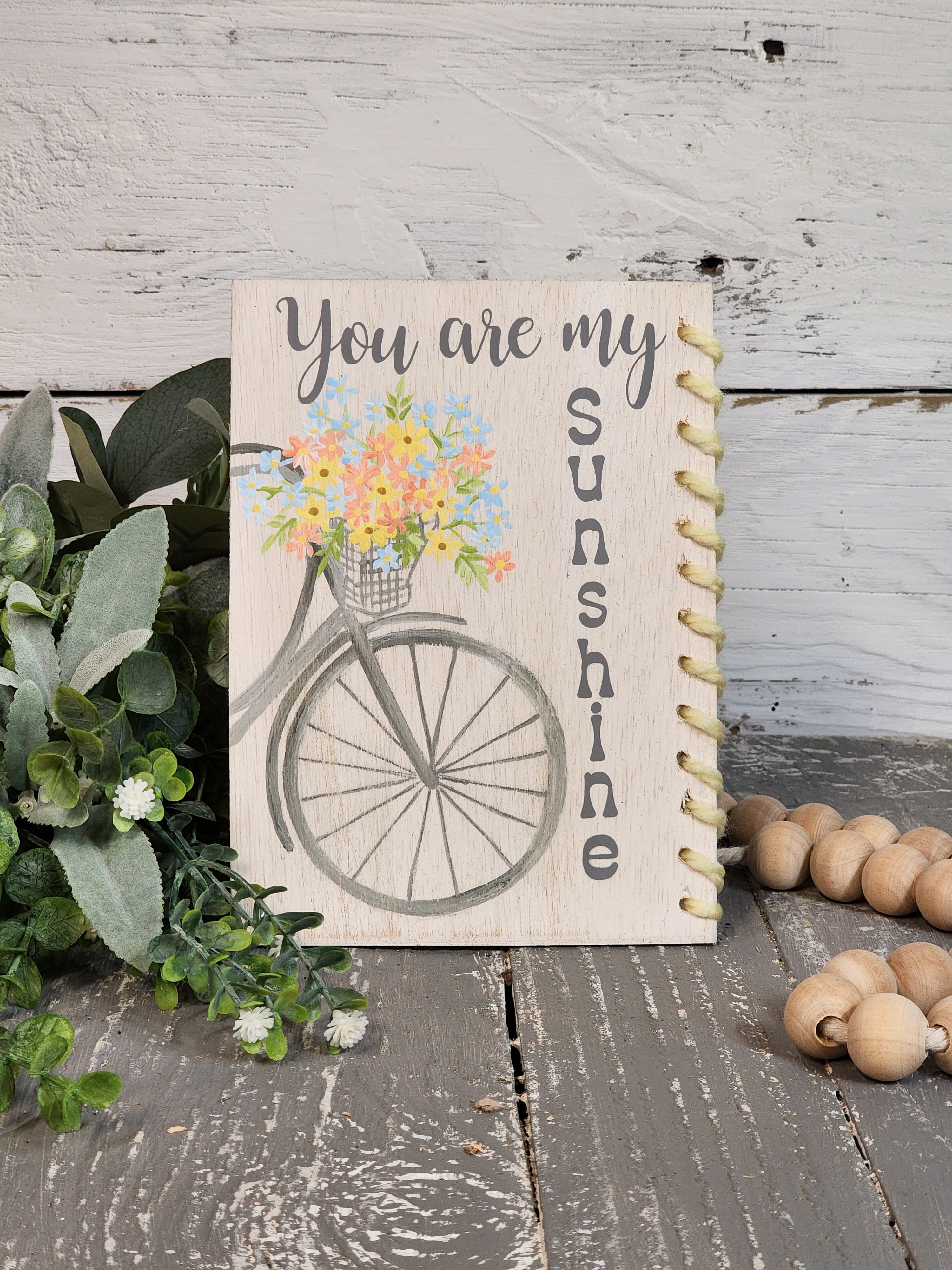 Handpainted greeting cards, custom note card with Easel stand, artwork display stand, you are my sunshine