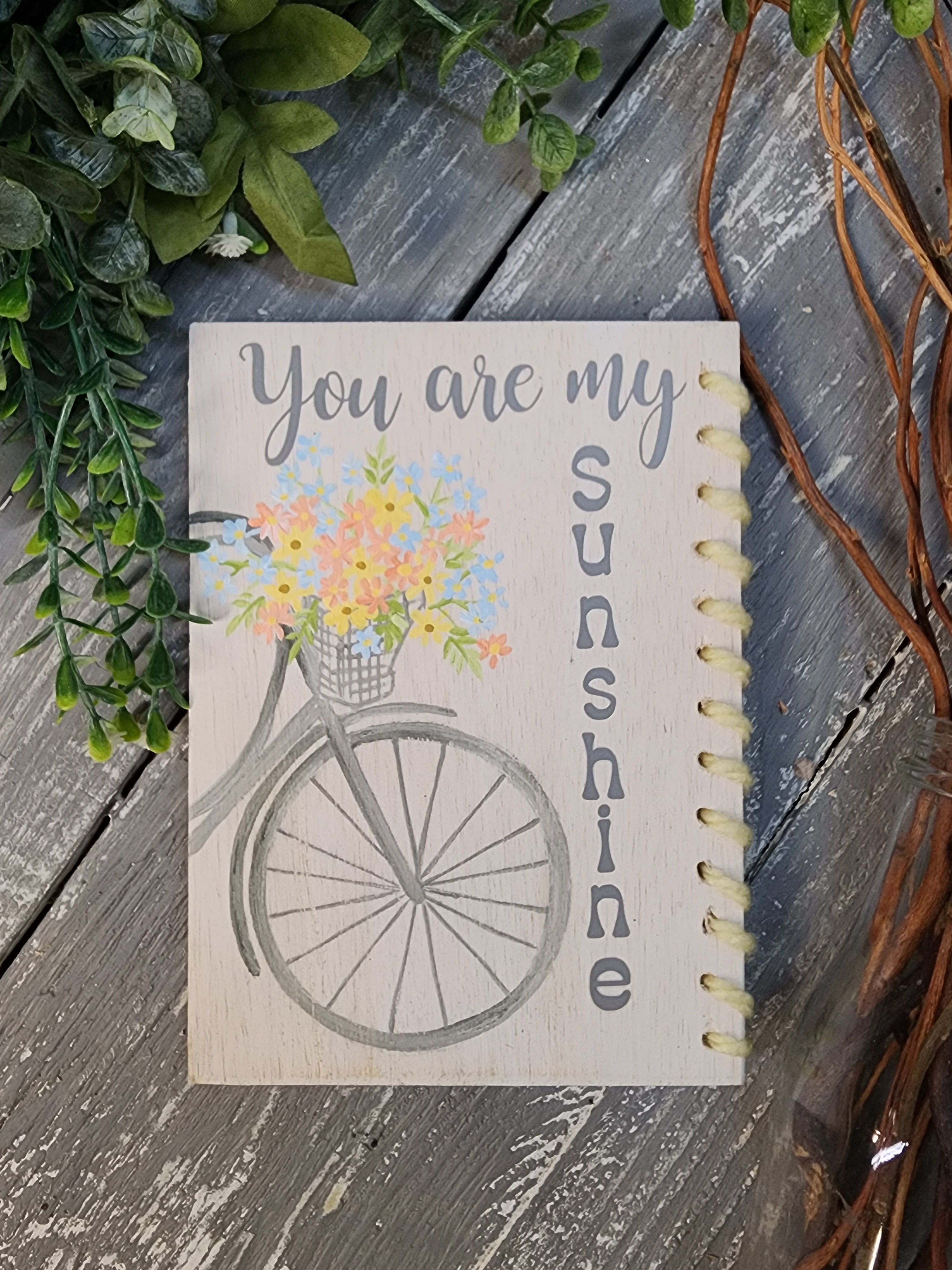 Handpainted greeting cards, custom note card with Easel stand, artwork display stand, you are my sunshine